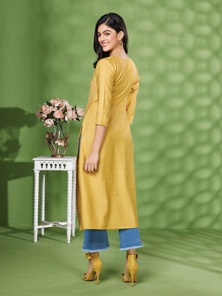 Yellow Tunic with Embroidery