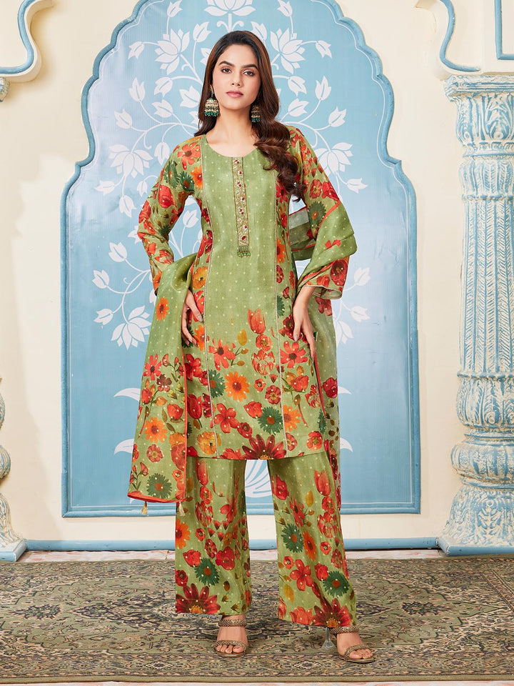 Green Kalidar Suit Set