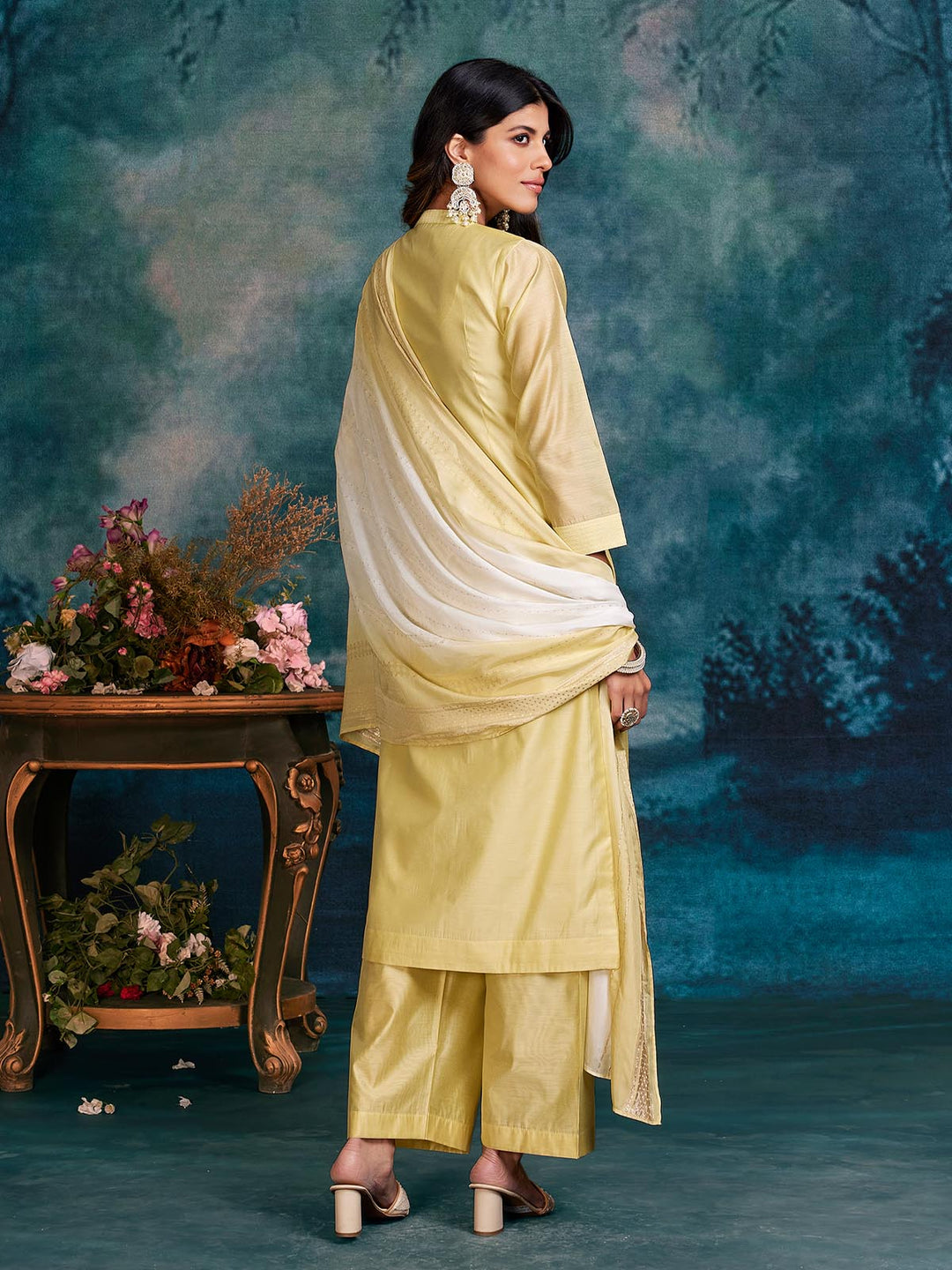 Citrus Yellow Chanderi Suit Set