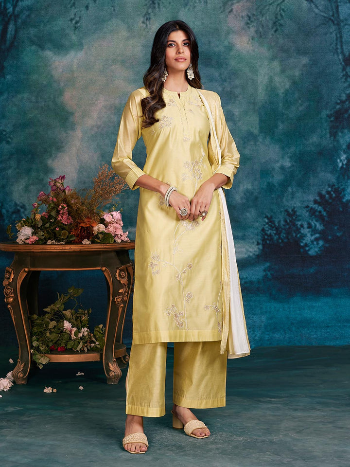 Citrus Yellow Chanderi Suit Set