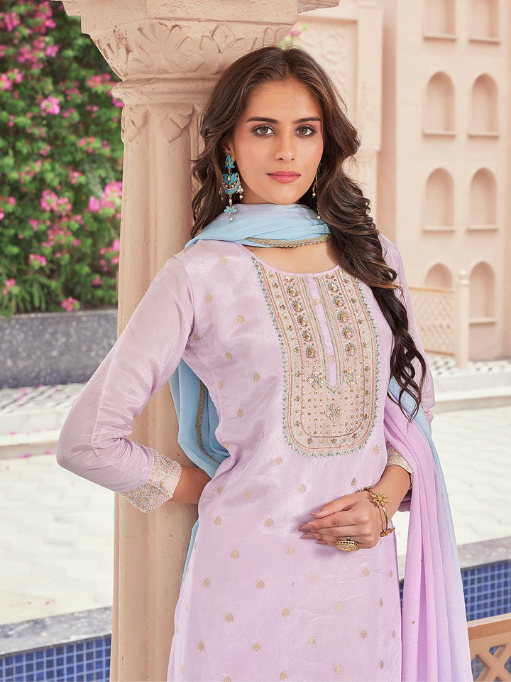 Lavender Jacquard Suit Set