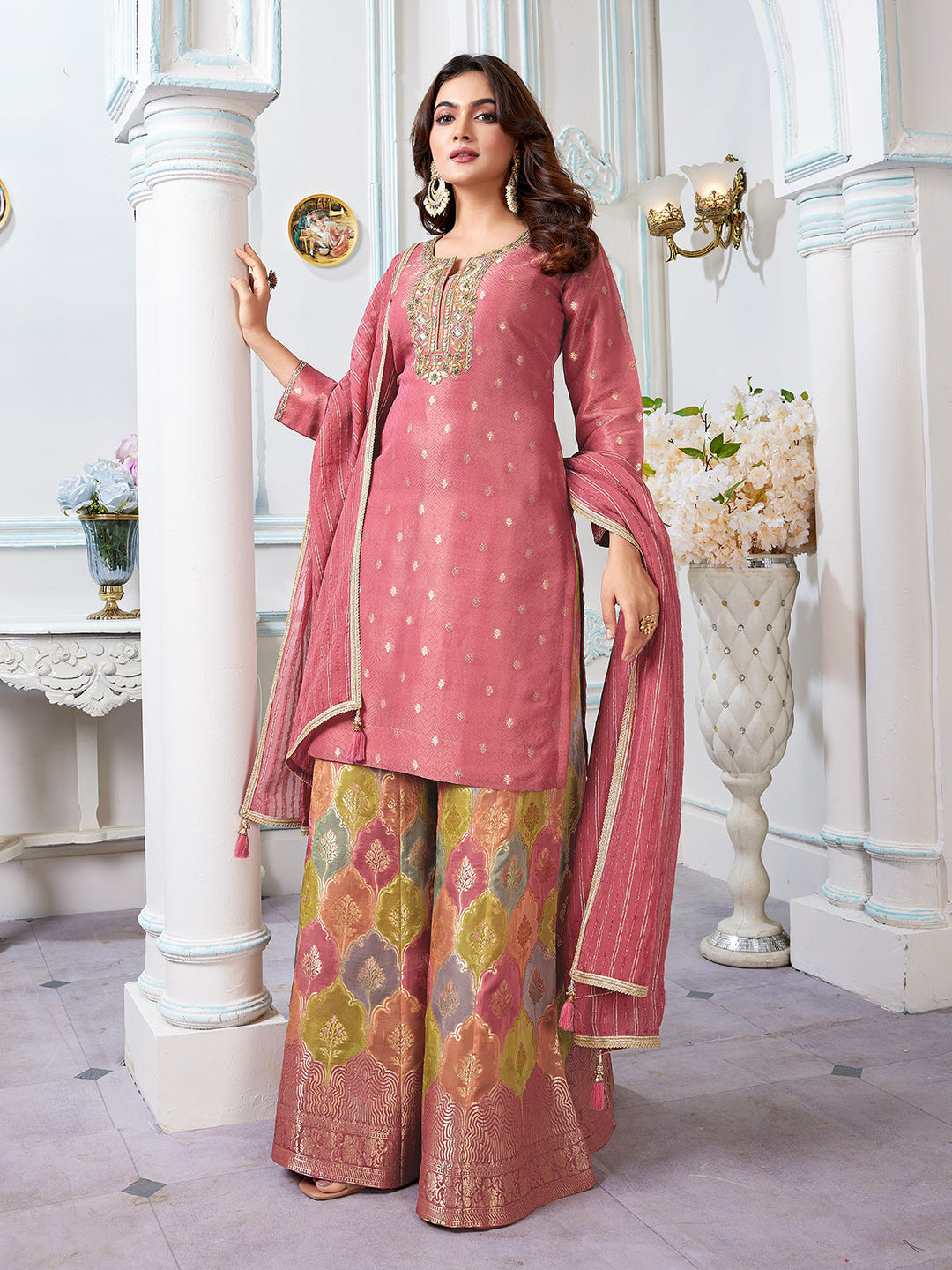 Dusty Rose Sharara Set