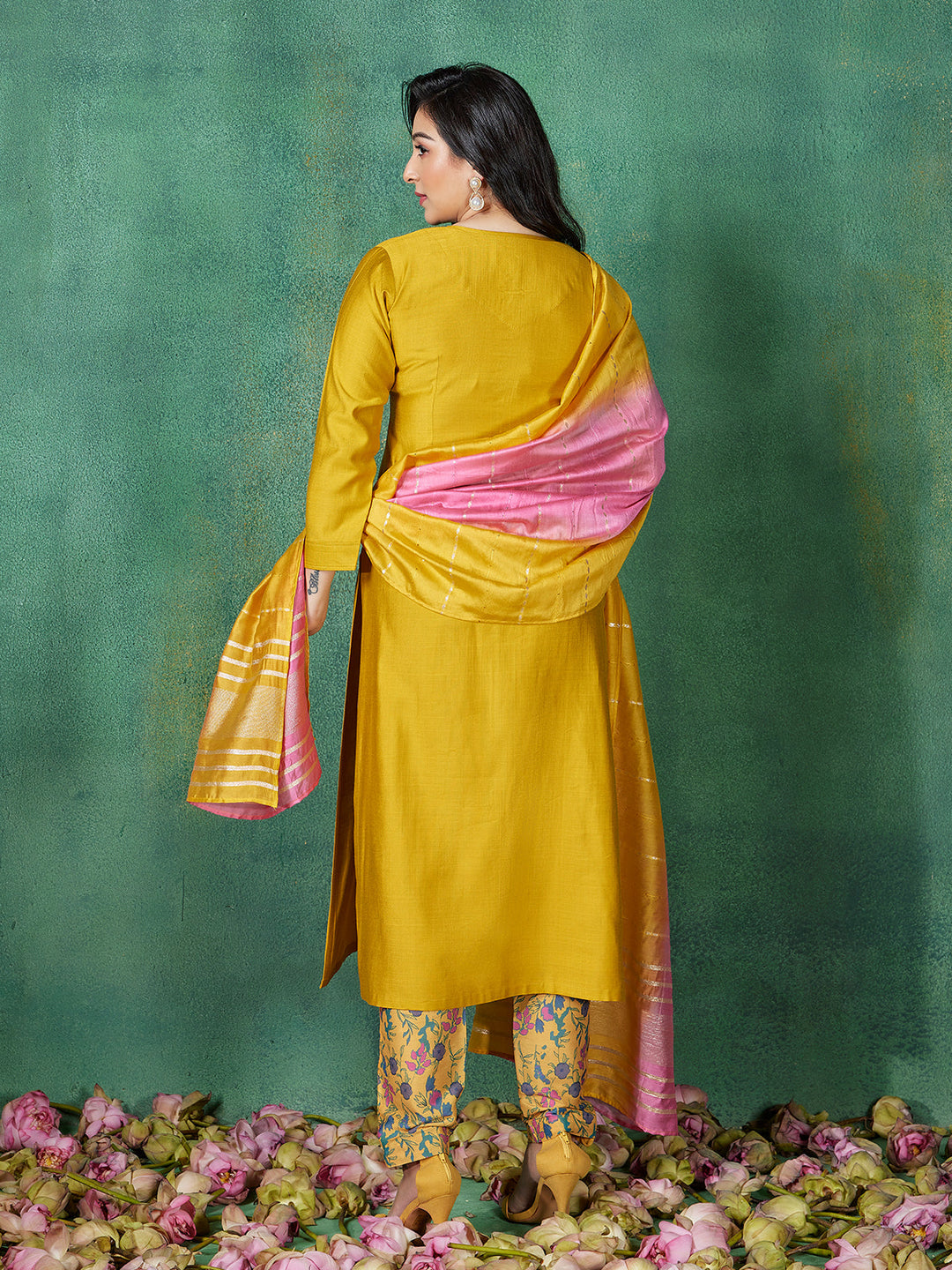 Yellow Embroidered Suit Set