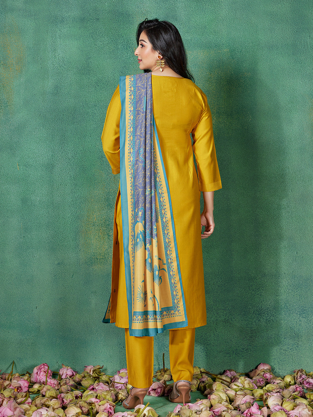 Yellow Embroidered Suit Set