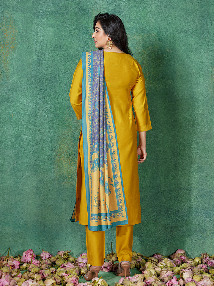 Yellow Embroidered Suit Set