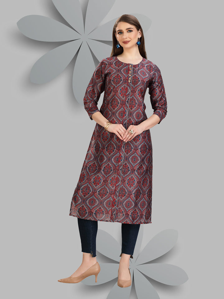 Grey Chanderi Kurti