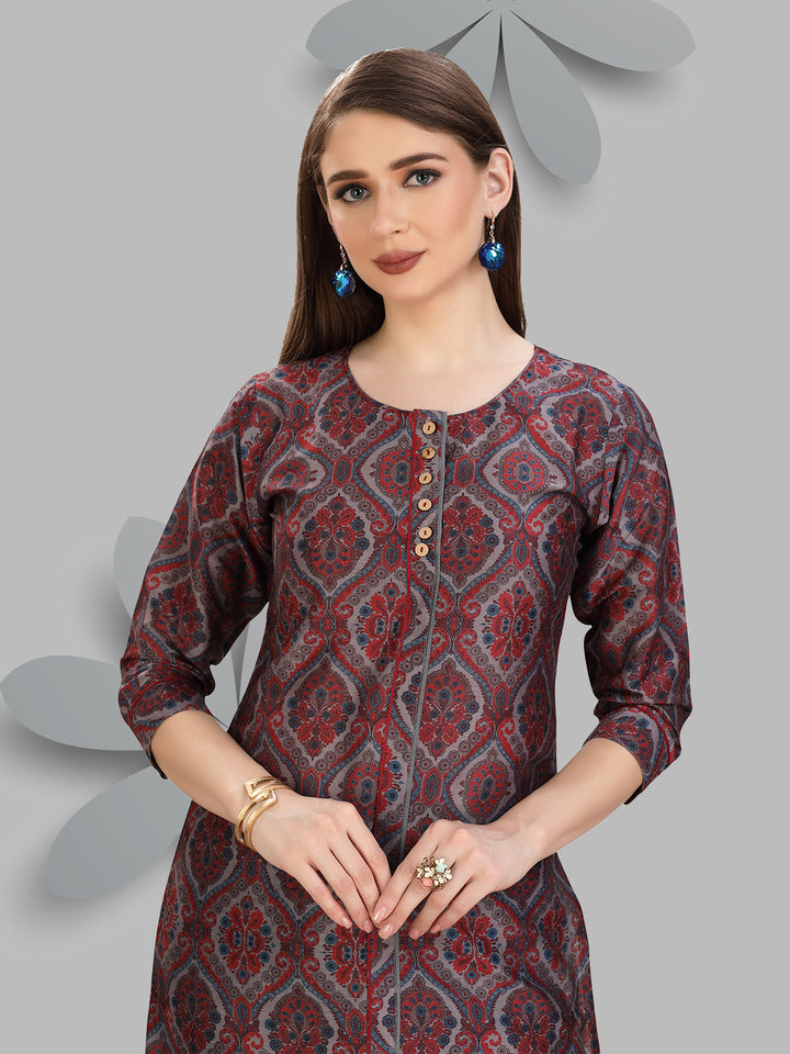 Grey Chanderi Kurti