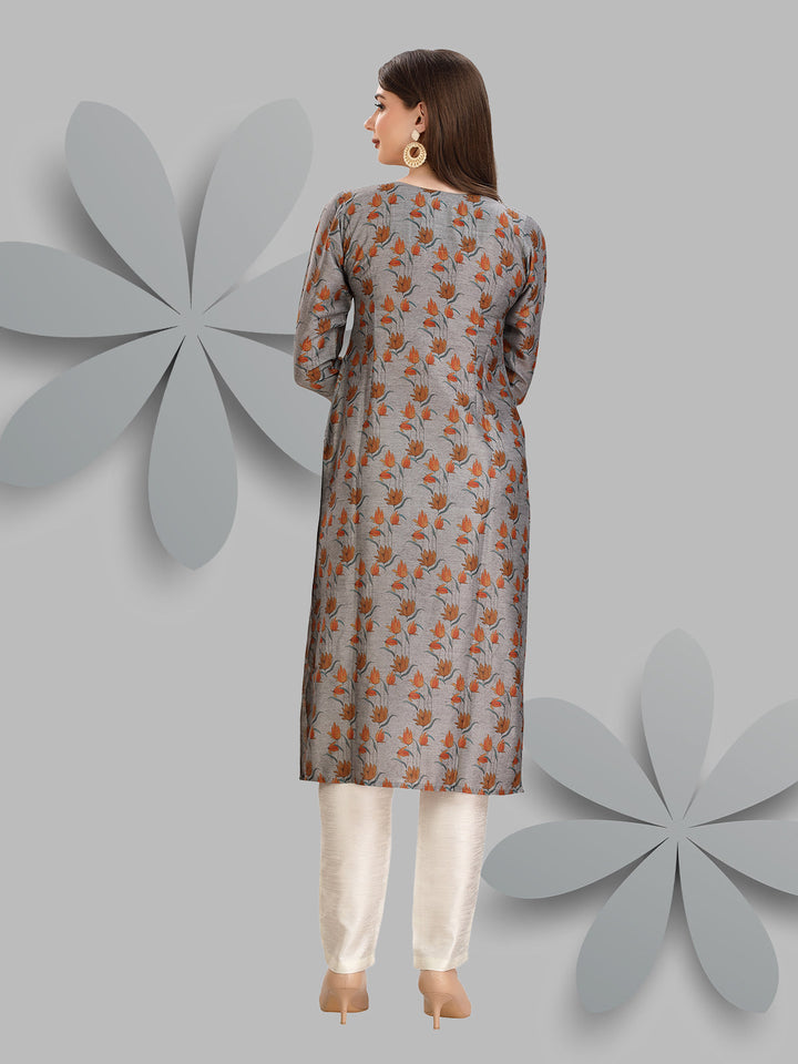 Grey Chanderi Kurti