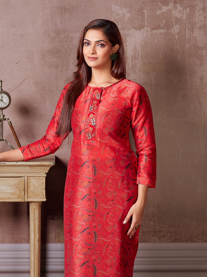 Red Floral Kurti