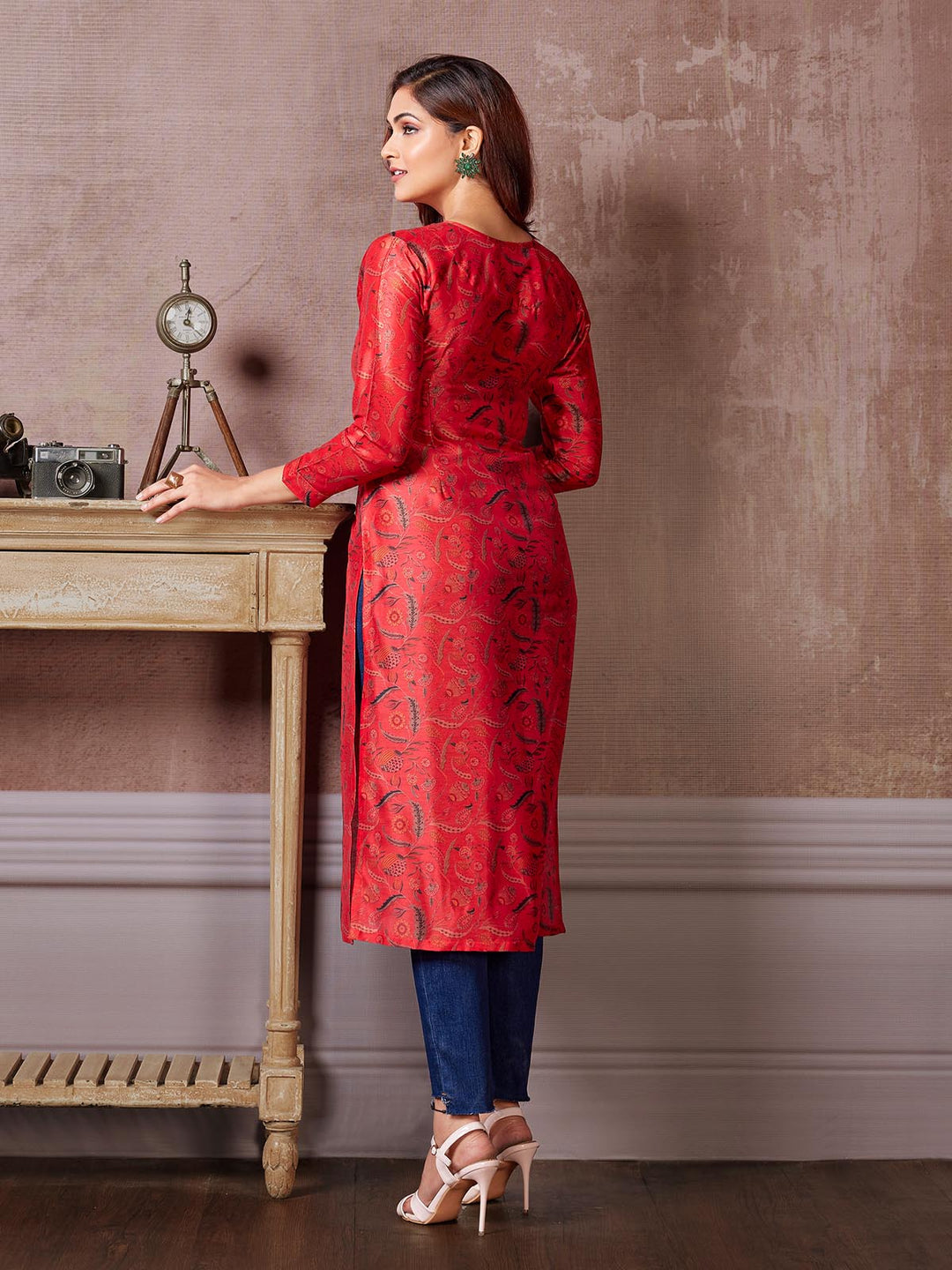 Red Floral Kurti