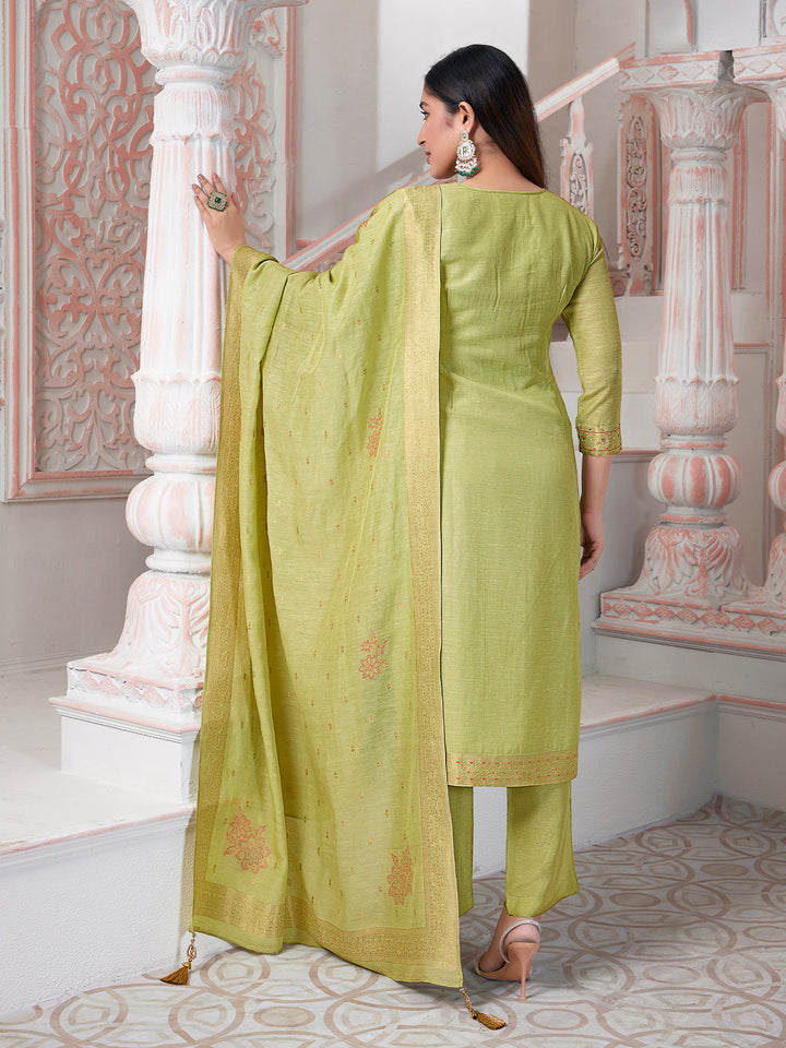 Mint Green Jacquard Suit Set