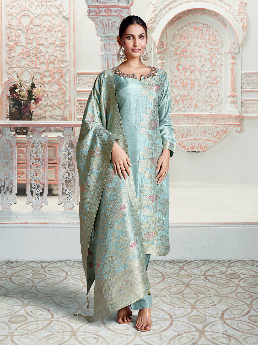 Sea Form Jacquard Suit Set