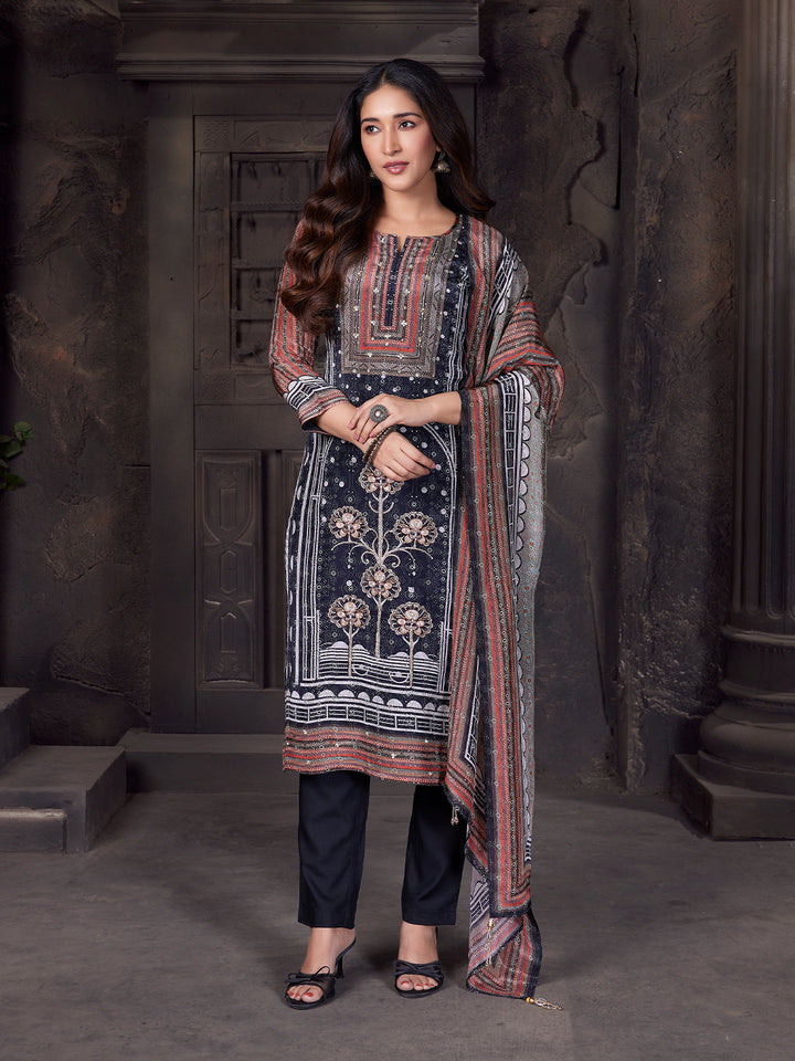 Floral Crepe Silk Suit Set