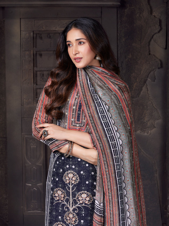 Floral Crepe Silk Suit Set