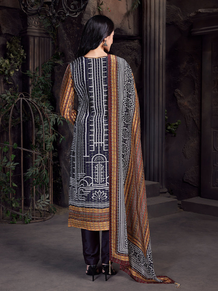 Black Crepe Silk Suit Set