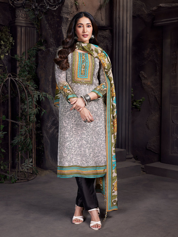 Rustic  Kalamkari Crepe Silk Suit Set
