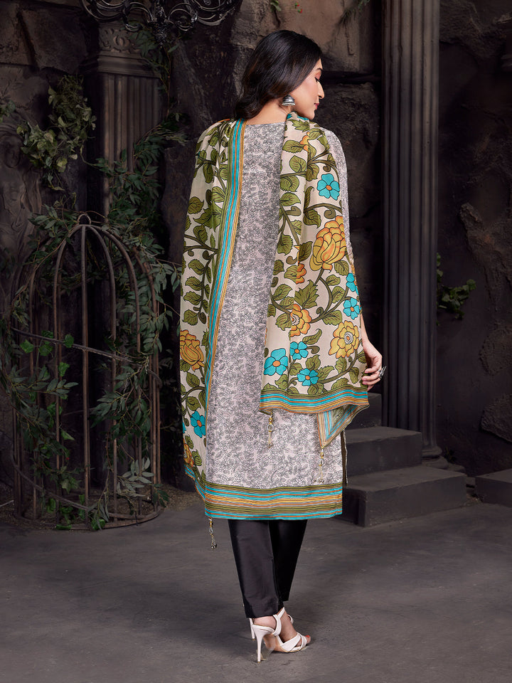 Rustic  Kalamkari Crepe Silk Suit Set