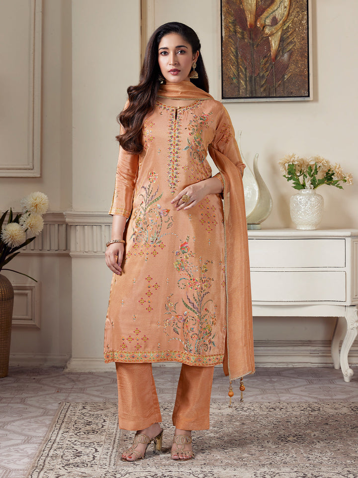 Peach Floral Suit Set