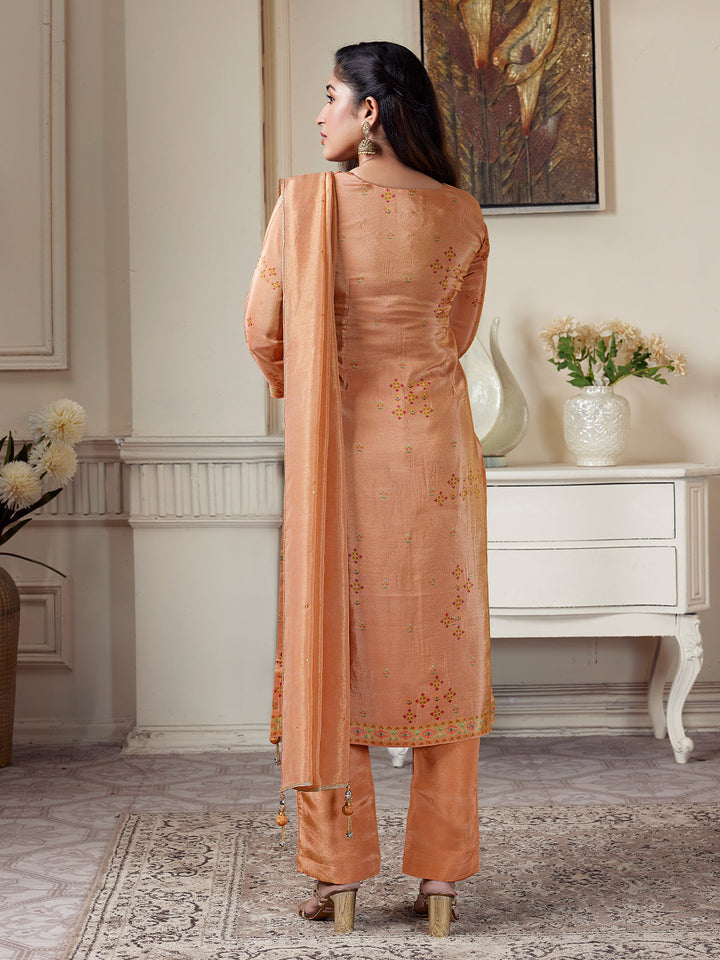 Peach Floral Suit Set