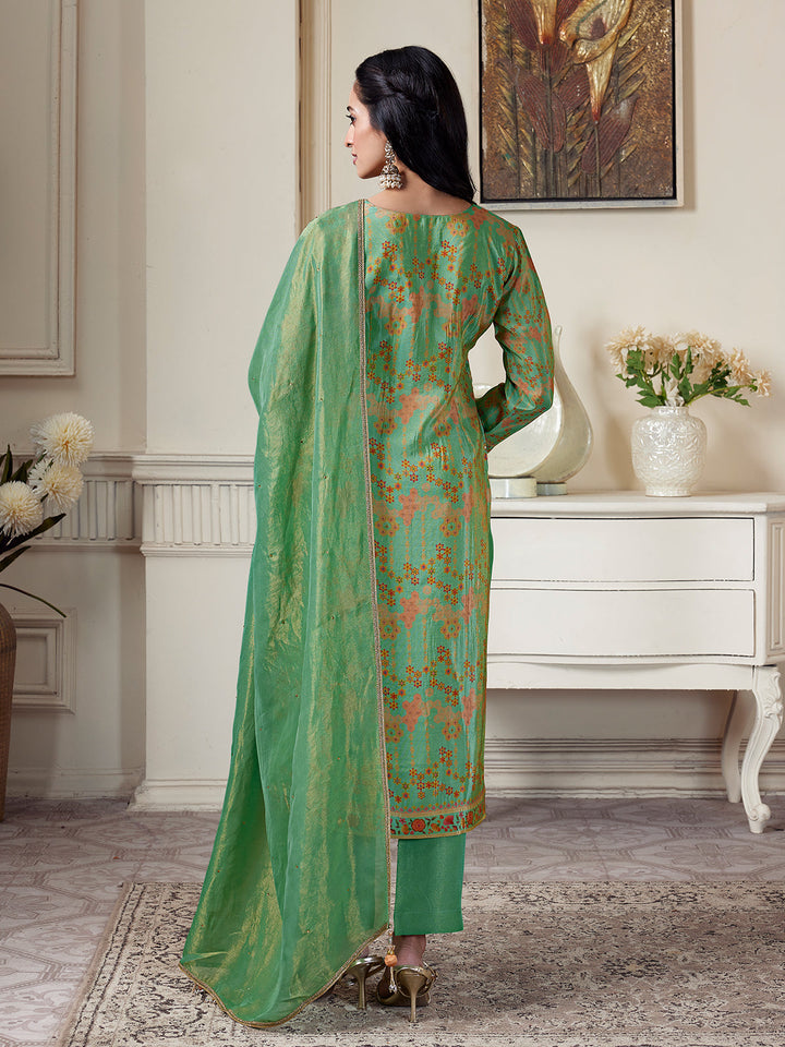 Green Floral Suit Set