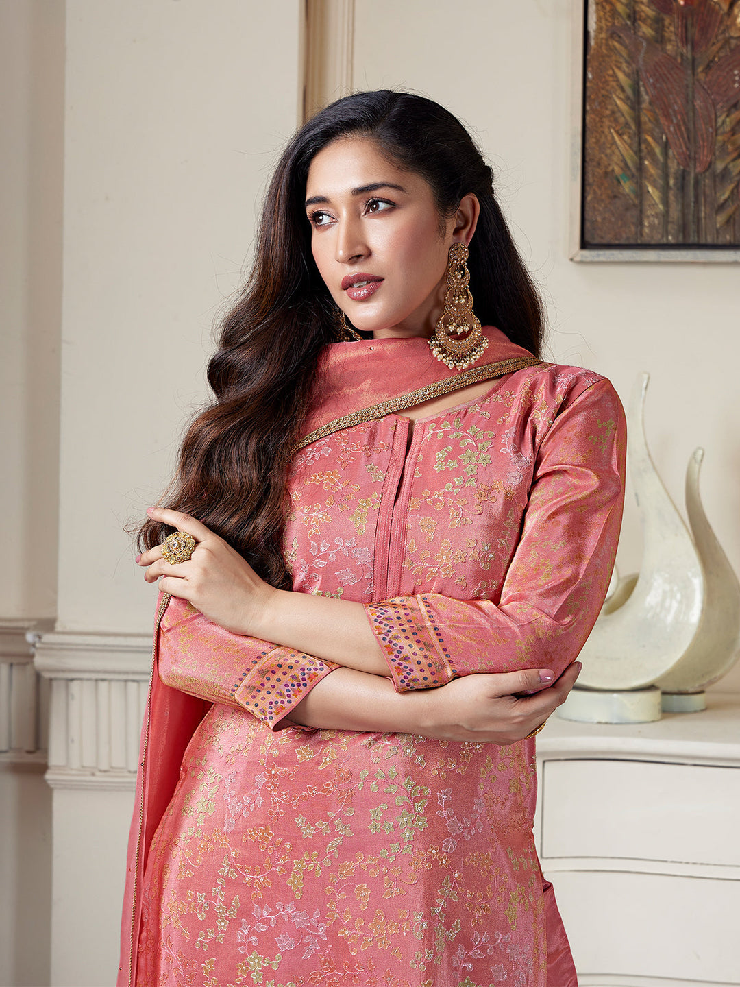 Blush Pink Floral Suit Set