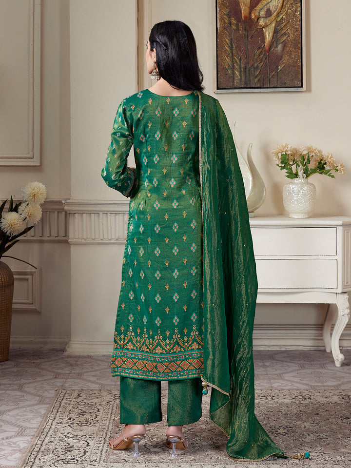 Deep Green Floral Suit Set