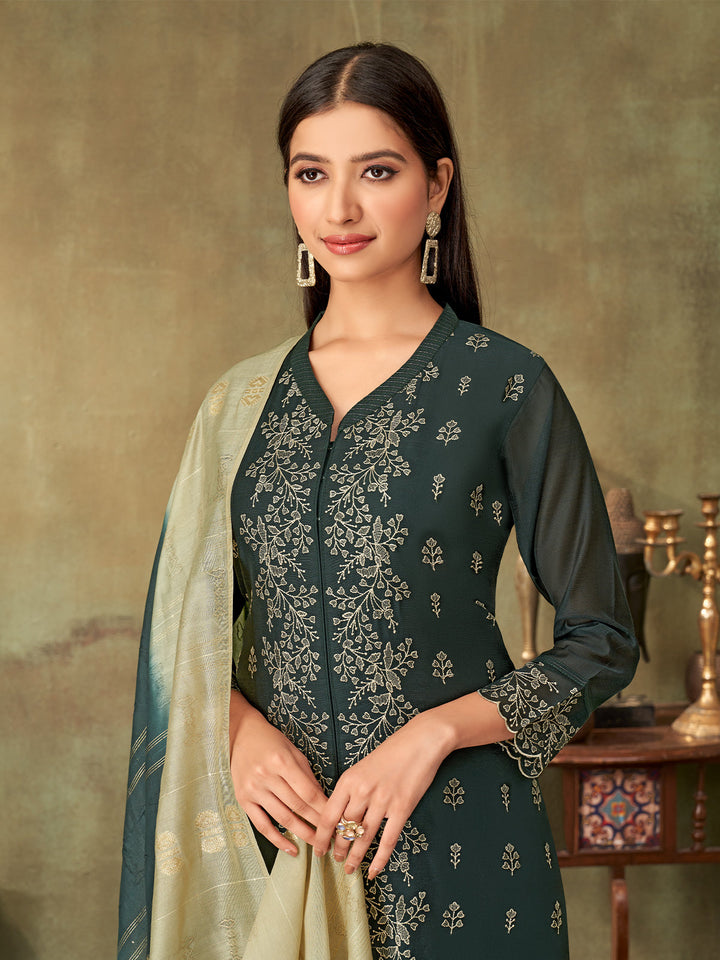 Grey Chanderi Suit Set