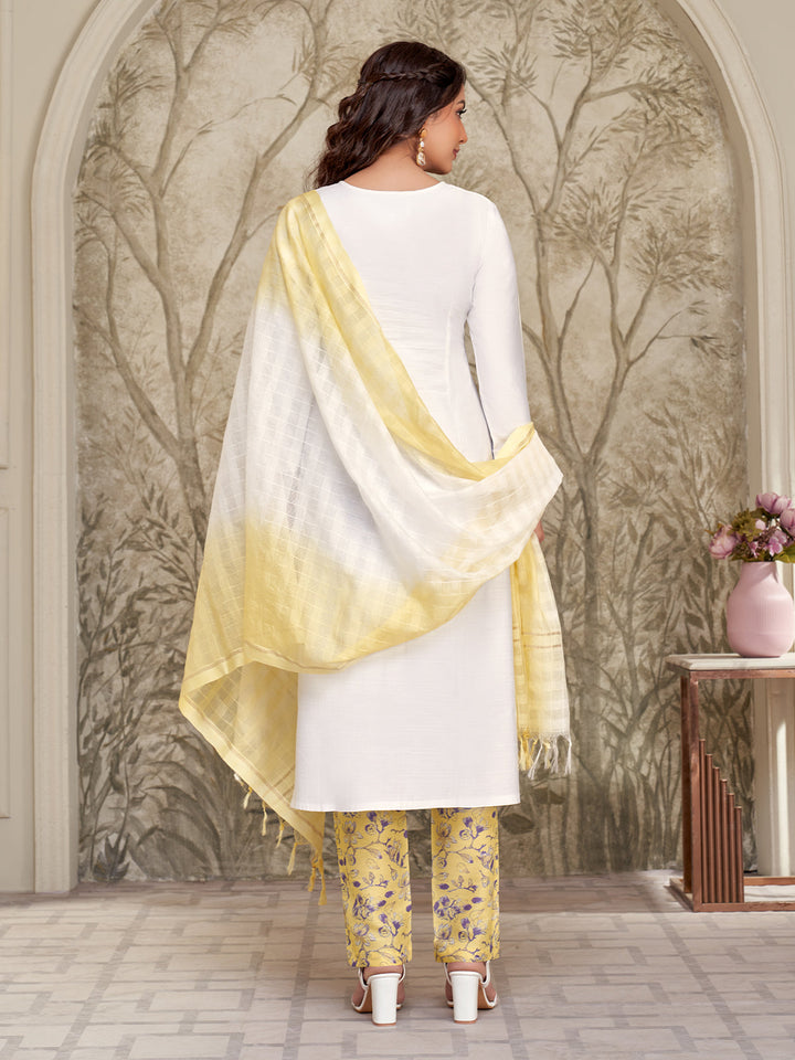 White Embroidered Suit Set