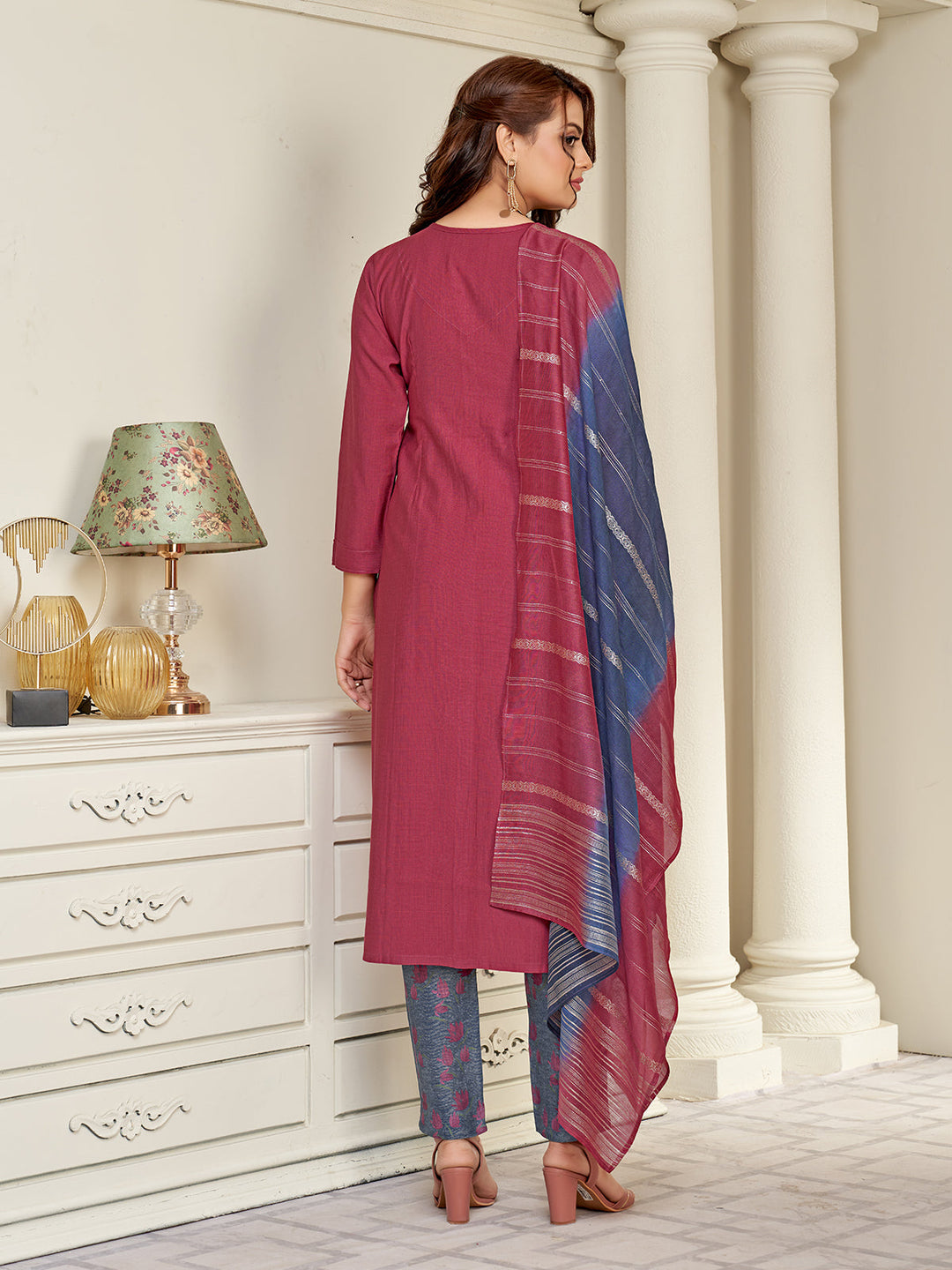 Rust Embroidered Suit Set