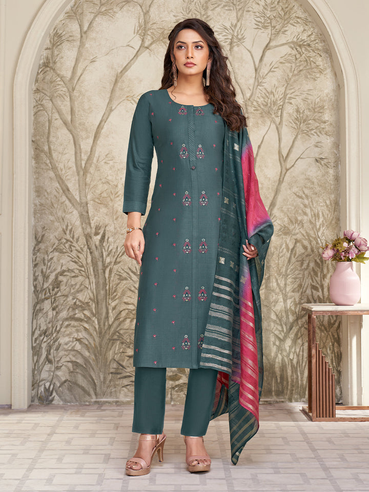 Night Tide Embroidered Suit Set