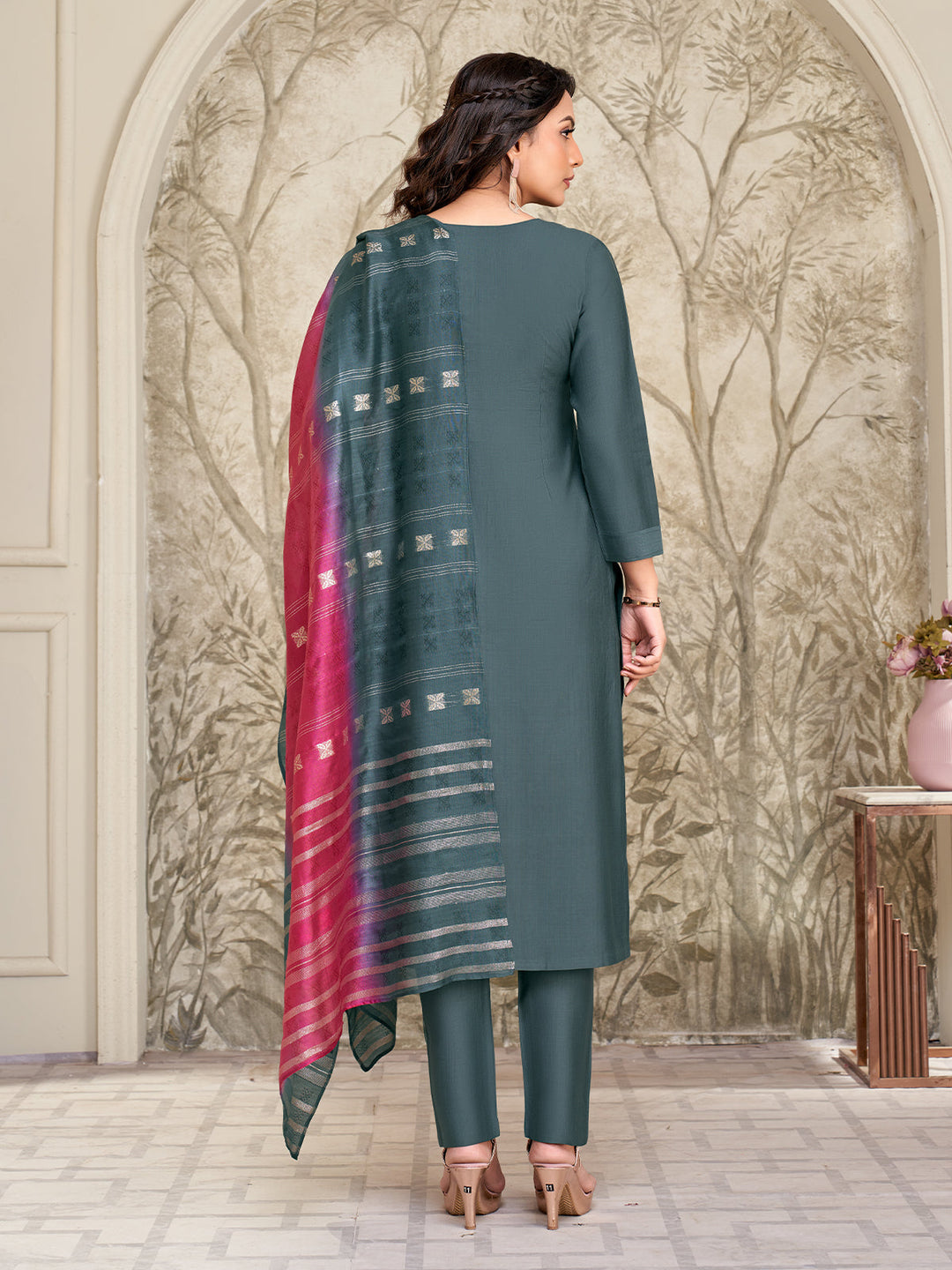 Night Tide Embroidered Suit Set