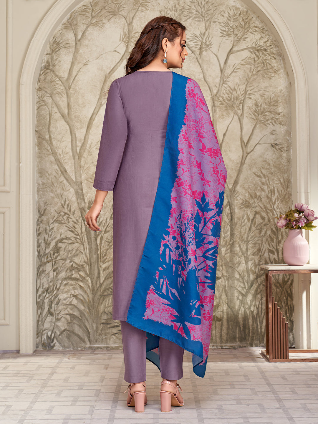 Lavender Embroidered Suit Set