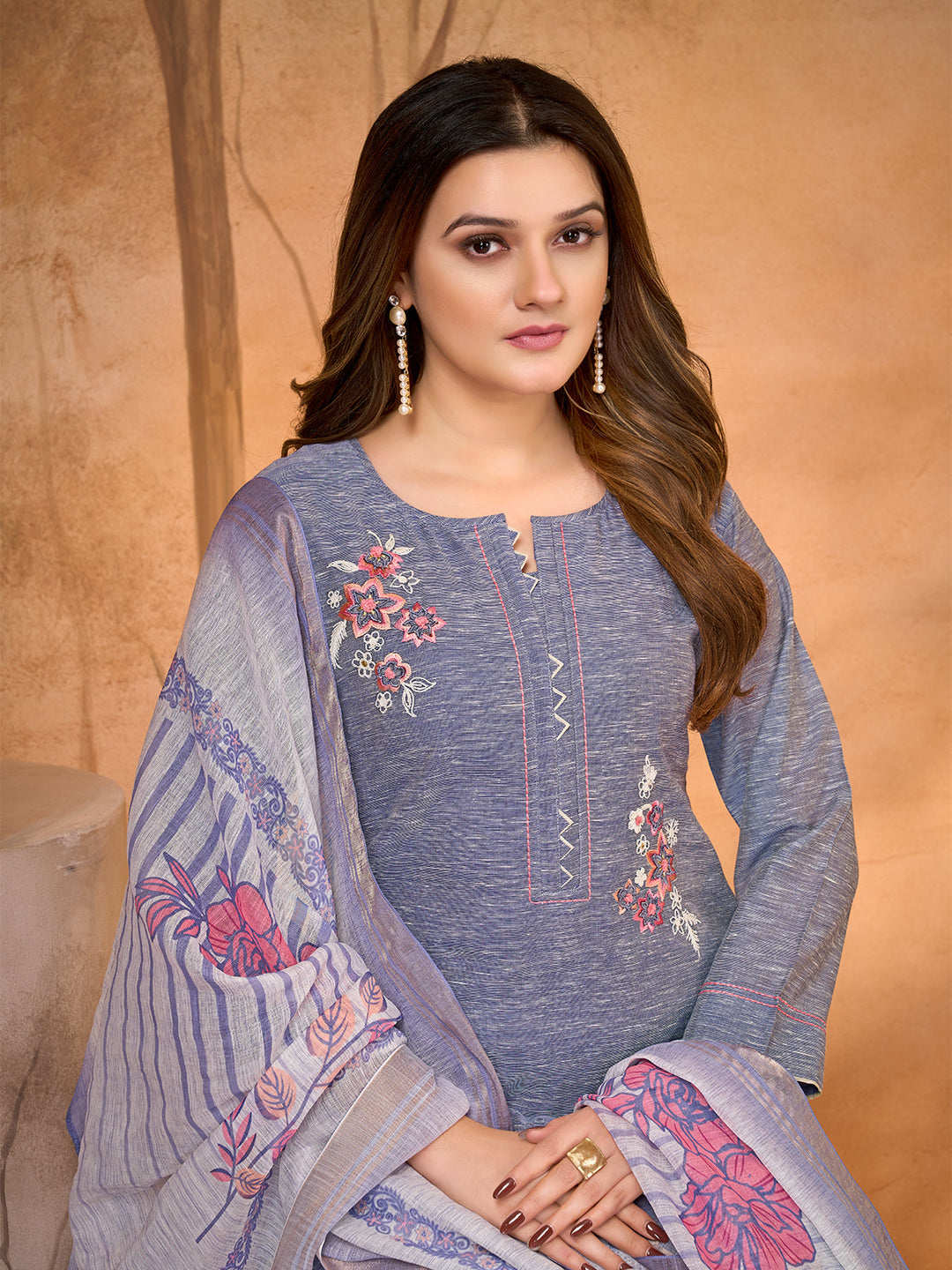 Lavender Embroidered Suit Set