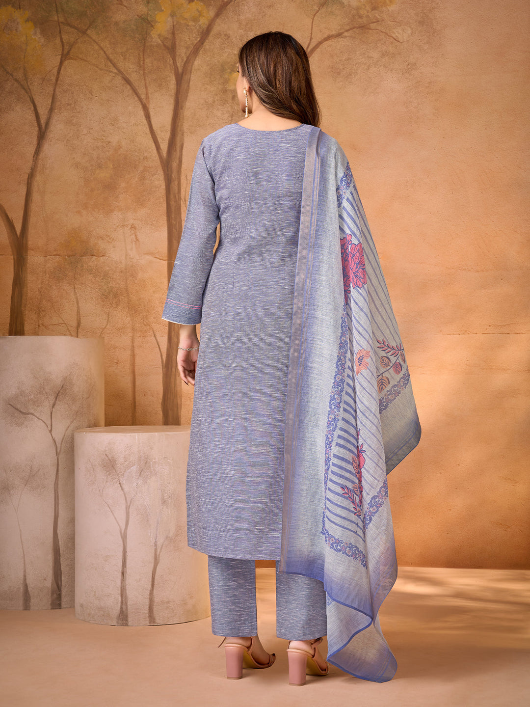 Lavender Embroidered Suit Set