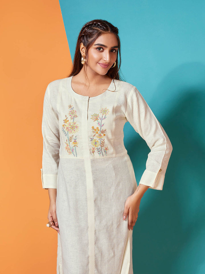 Ivory Linen Kurti