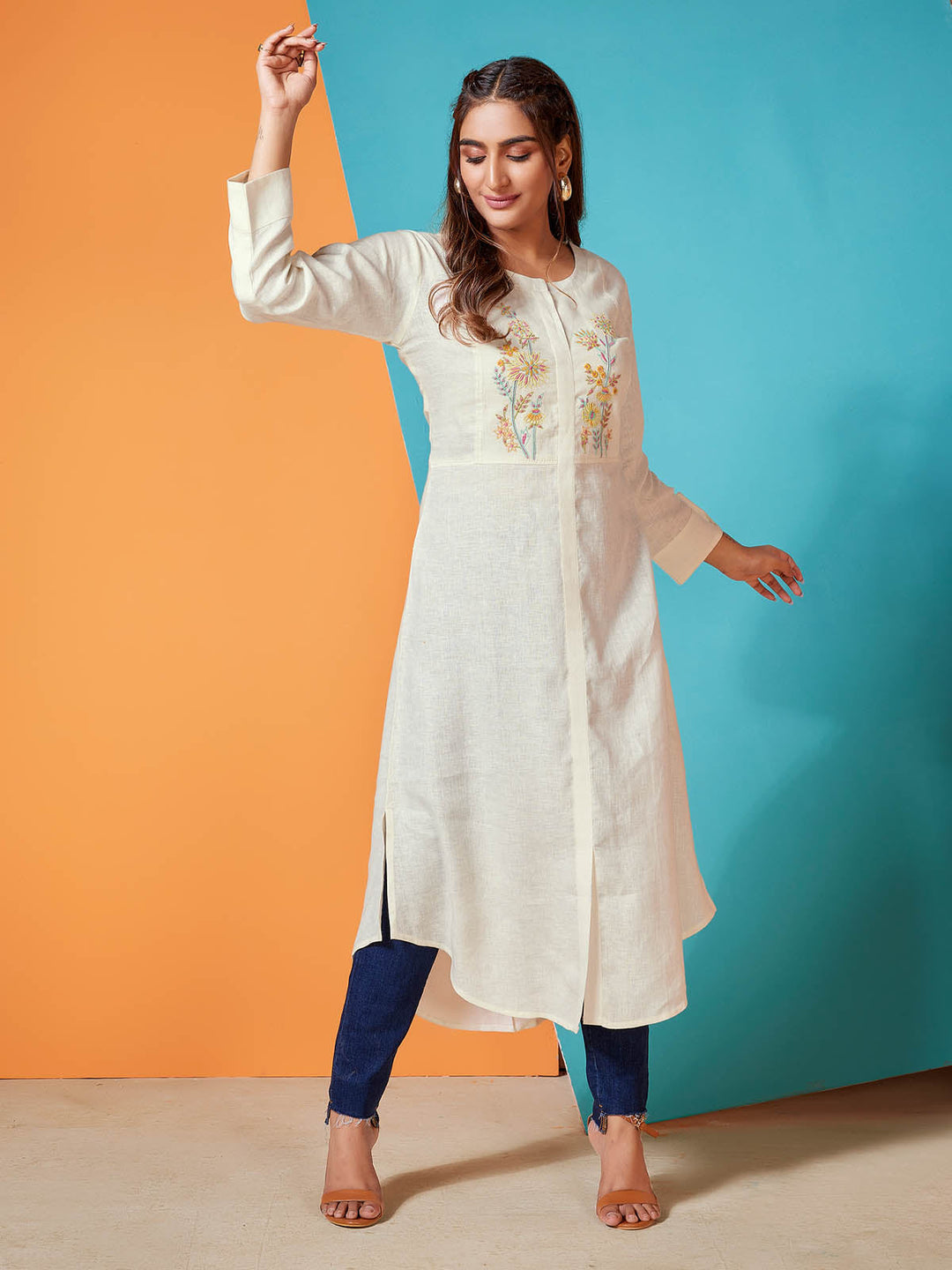 Ivory Linen Kurti