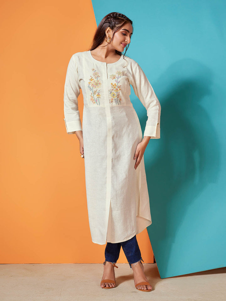 Ivory Linen Kurti