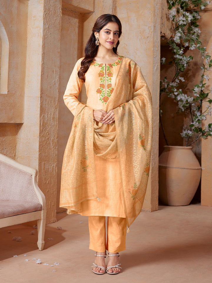 Peach Linen Suit Set