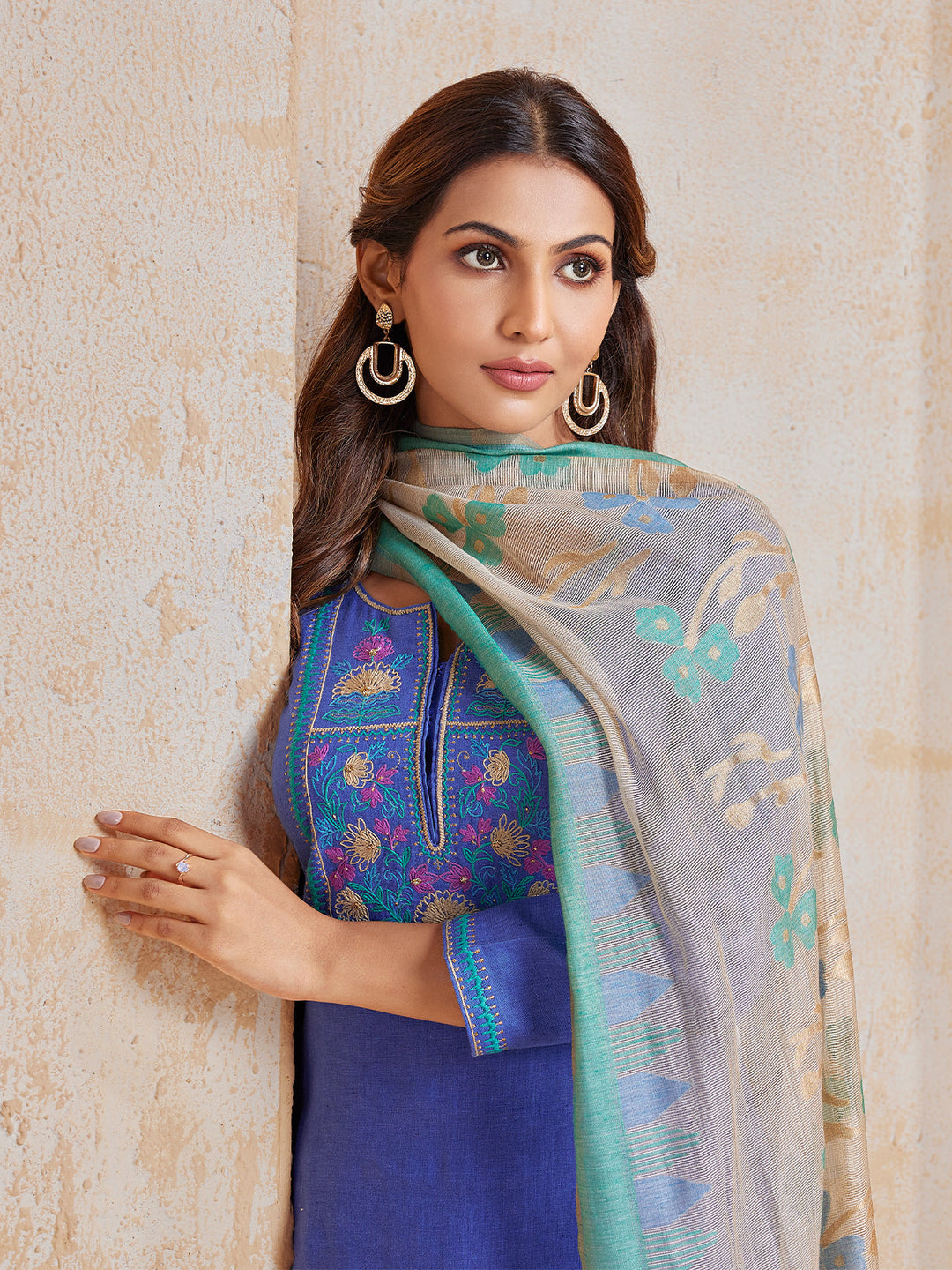 Celestial Blue Linen Suit Set