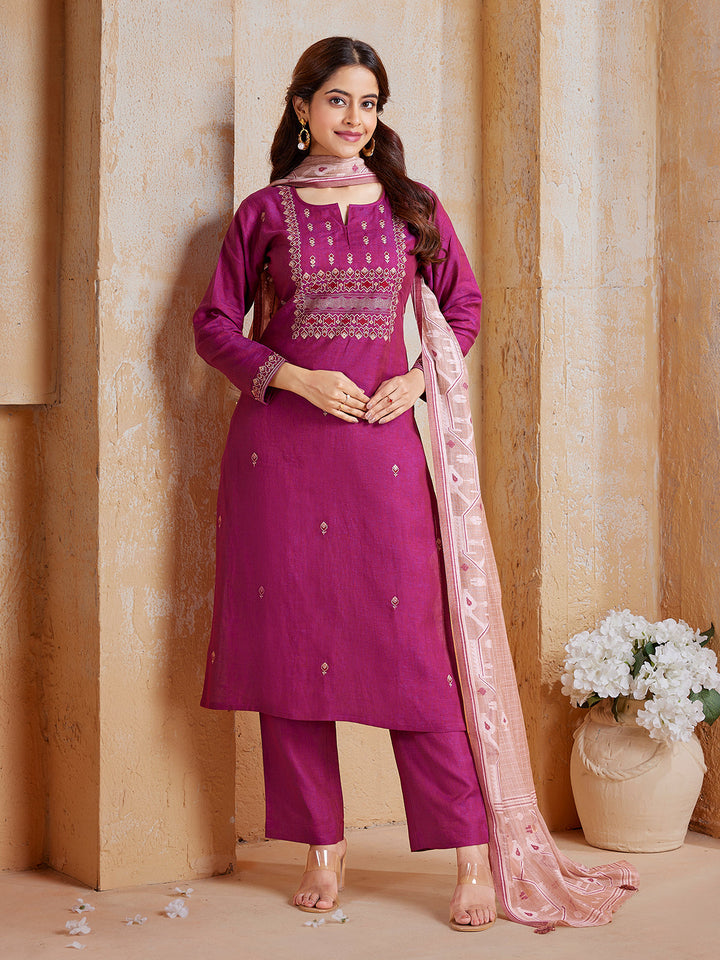 Plum Pink Linen Suit Set