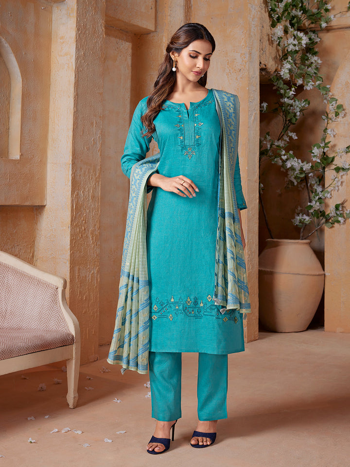 Royal Cobalt Linen Suit Set