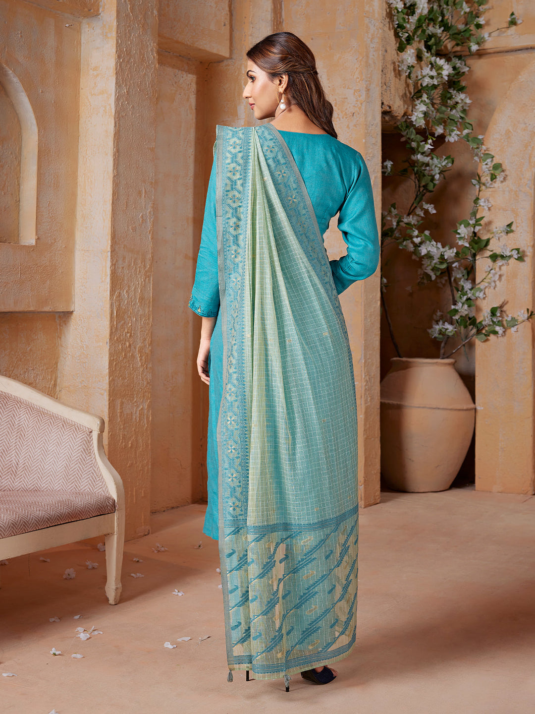 Royal Cobalt Linen Suit Set