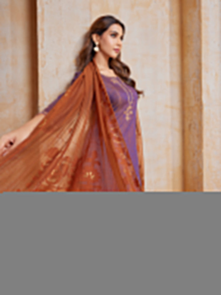 Purple Linen Suit Set