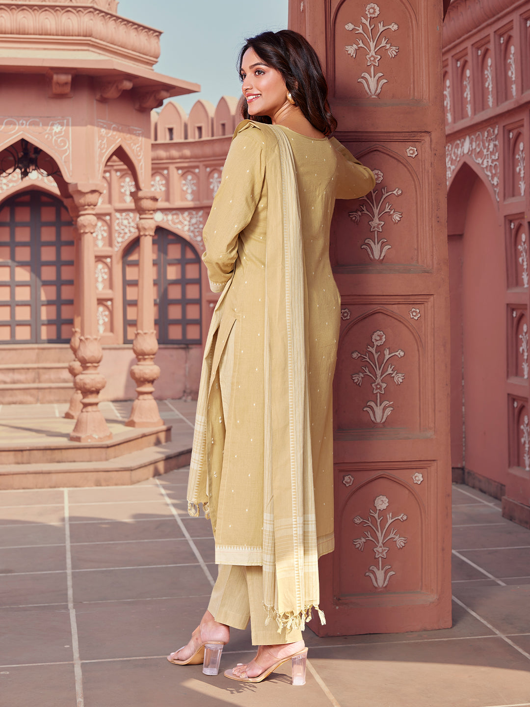 Sand Beige Cotton Suit Set