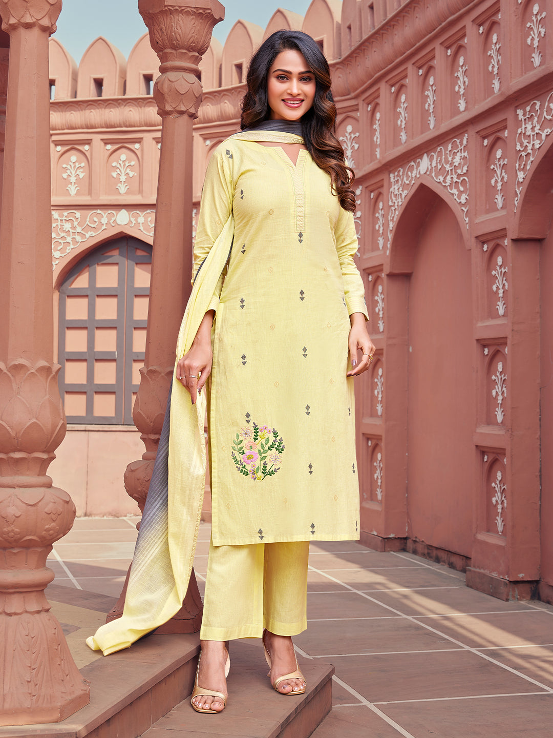 Mellow Yellow Woven Cotton Suit Set