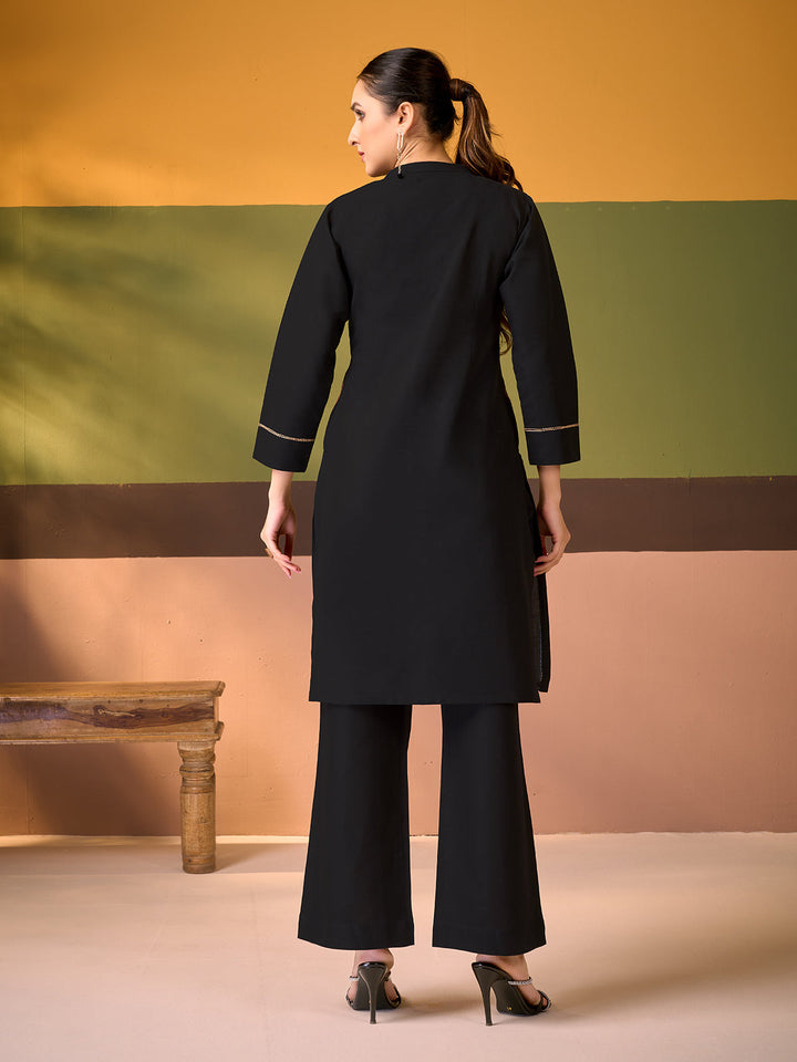 Black Cotton Linen Co-Ord Set