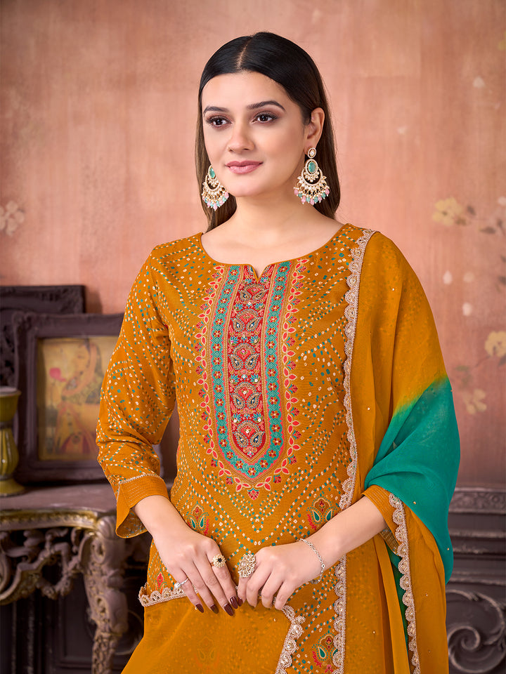 Yellow Ethnic Suit Set with Dupatta