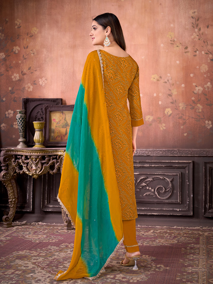 Yellow Ethnic Suit Set with Dupatta