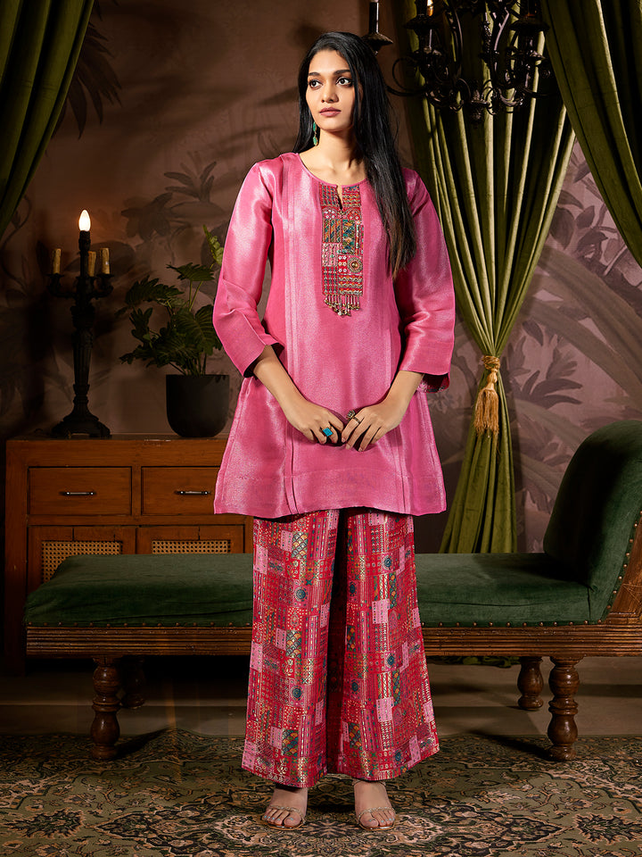 Radiant Pink Jacquard Co-Ord Set