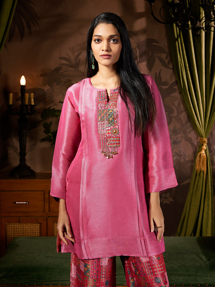 Radiant Pink Jacquard Co-Ord Set